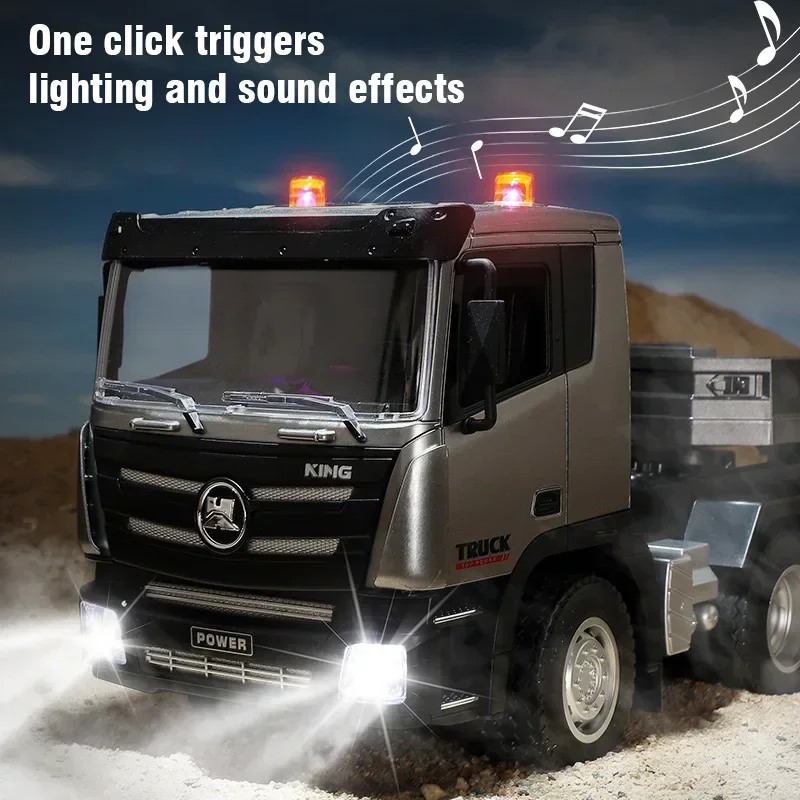 Huina 1318 Rc Truck Alloy 9Ch 1/24 83Cm Large Flatbed Trailer Remote Control Transport Truck Model Electric Toys for Boy Gift