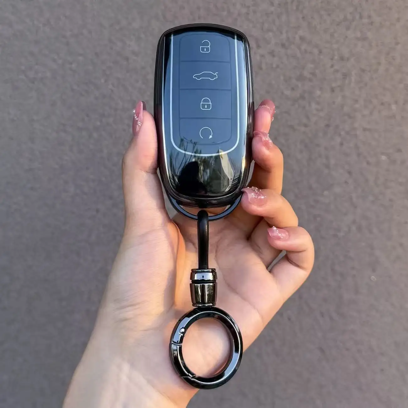 Schlanke Autoschlüssel-Schutzhülle Schlüsselanhänger für Chery Tiggo 7 8 Pro Max Omoda 5 C5 S5 O5 Jaecoo J7 J8 Zubehör Schwarz Transparent – Detail 4