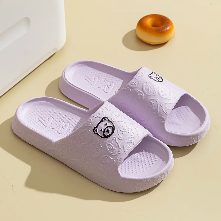 Women's Slippers Printting Cute Bear Cartoon Sandals Summer Indoor Soft Wear-resistant Anti-slip Lightness Couple Leisure Shoes — view 5