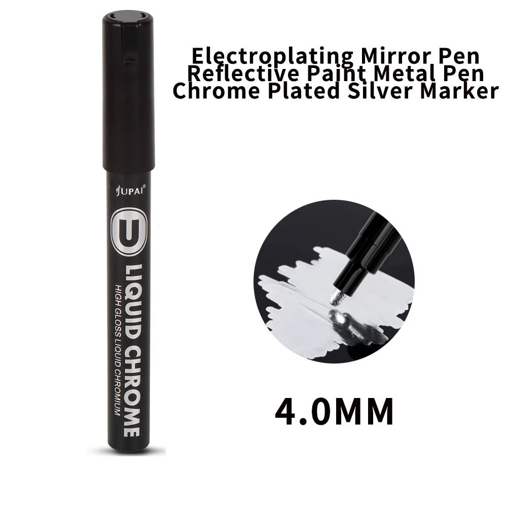 Single Pack Electroplating Mirror Pen Reflective Paint Chrome Plated Silver  Metal DIY High Gloss Liquid Mirror Marker
