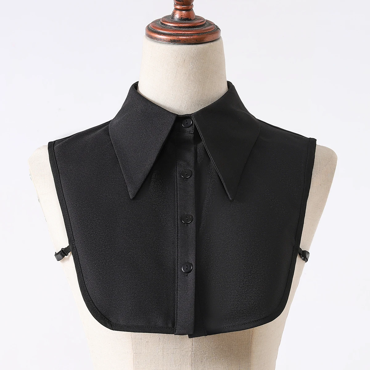 Modisches und elegantes, verschlüsseltes Chiffon-Fake-Kragen-Halbhemd für Damen, abnehmbarer, vielseitiger Accessoire-Kragen XF-C1 – Detail 11