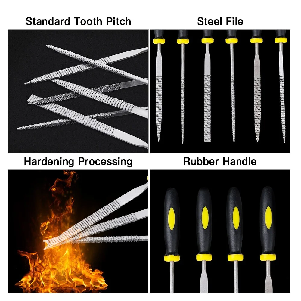 Files Set Small Steel Wood Hand