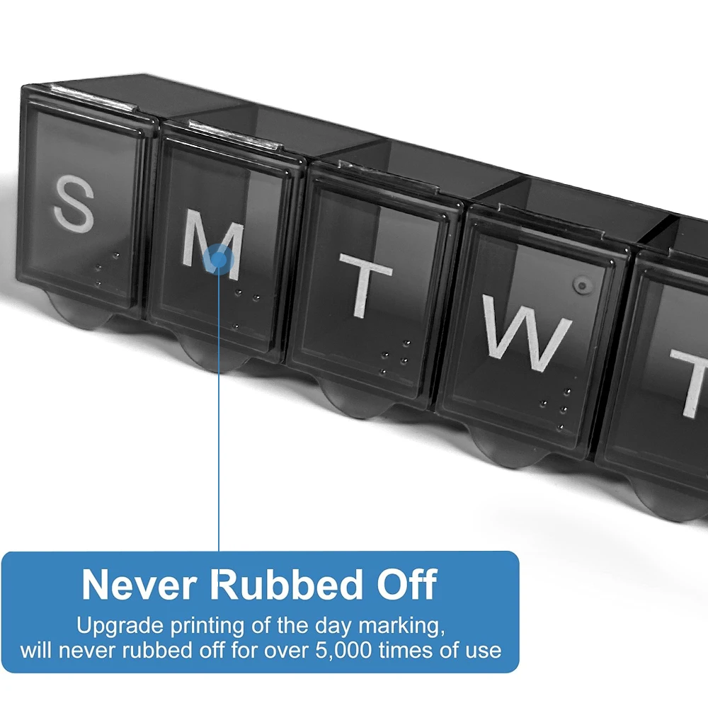 Weekly Pill Organizer, 7-Day Easy-Open Medicine Container