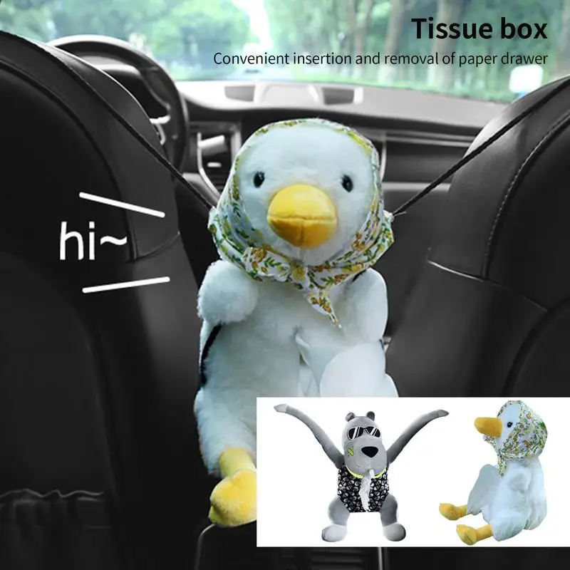 

Car Tissue Holder Center Console Armrest Napkin Box Paper Napkin Case Cute Animals Portable Storage Organizer For Car Decoration