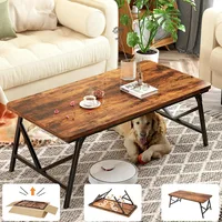 Coffee Table, No Assembly Low Coffee Table, Floor Table Desk for Sitting on The Floor, Portable Floor Table for Living Room 1