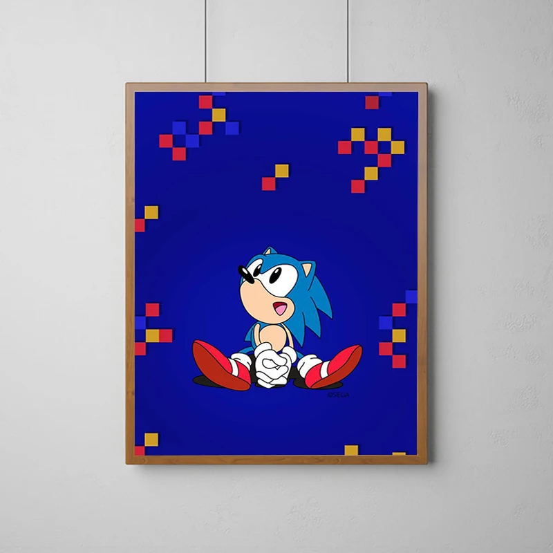 thumbnail image 1 of Póster de S-Sonic H-Hedgehog, póster de juego de dibujos animados, decoración de pared para el hogar, accesorio, pintura sobre lienzo, pinturas decorativas, arte, 1 of 5