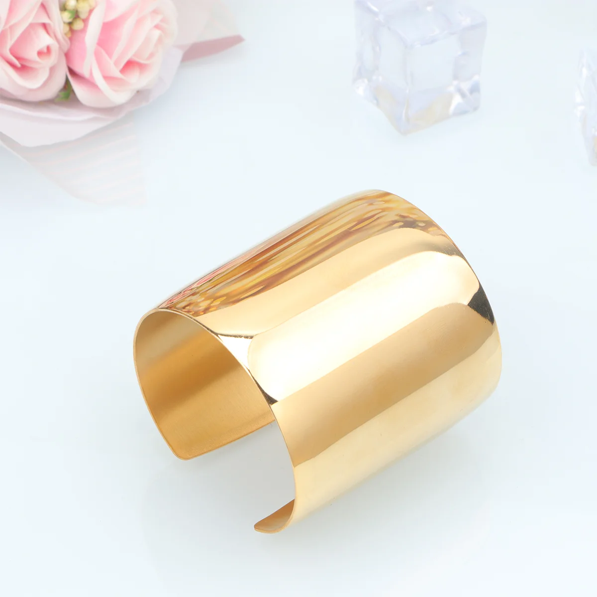 

Wide Smooth Cuff Bangles Big Plain Bracelet Adjustable Simple Cuff Bracelet Stainless Steel High Polished Bracelet Wrist