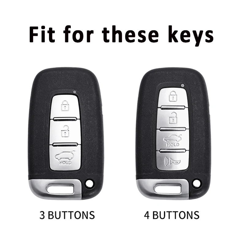 Premium Silicone Smart Key Case Cover - 3/4 Button Protection for Hyundai and Kia Vehicles