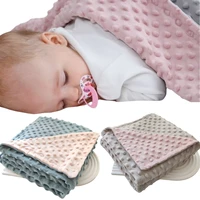 Baby Girls Blanket Solid Color with Double Layer Crystal Velvet Insulation Kids Swaddle Blanket Quilt Pacify the Birthday Gift 1