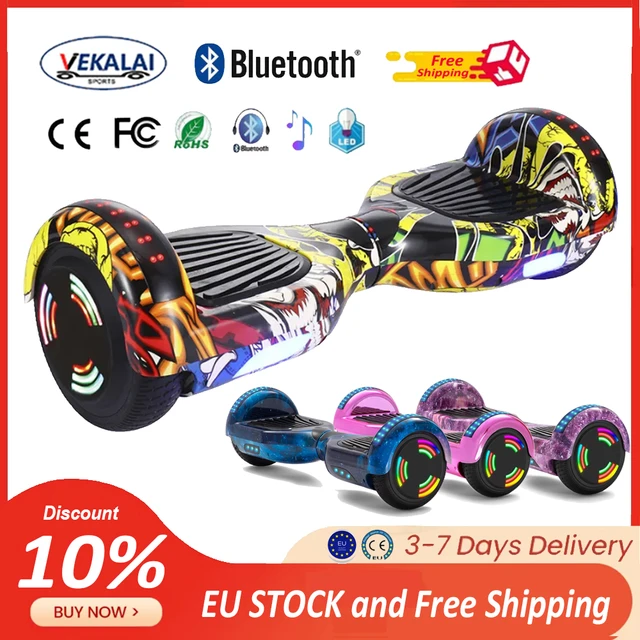 Hoverboard Skate Elétrico Flash 6,5 Polegadas com Bluetooth