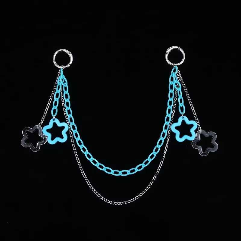 ITA Bag Decoration – Adjustable Chunky Chain Strap with Shiny Colorful Pendant, DIY Handmade Belt-Style Accessory for Bags