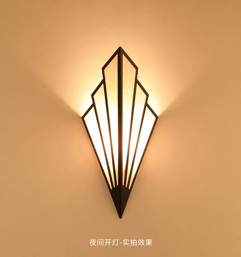 led wall lights indoor Nordic Iron Art LED Wall Lamp Corridor Aisle Staircase Bedroom Wall Lights Livingroom Bedside Lamp fan-shaped Home Deco Lighting wall lights for bedroom