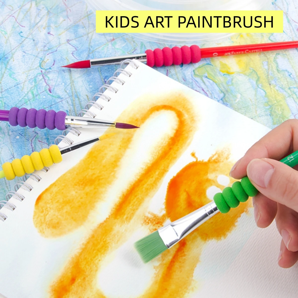 MOTARRO 3 Pcs Paint Round Bulk Brushes for Beginners Starter Artist Painting Brush Kit Kid's Art Paintbrushes Preschool Art Toys 5
