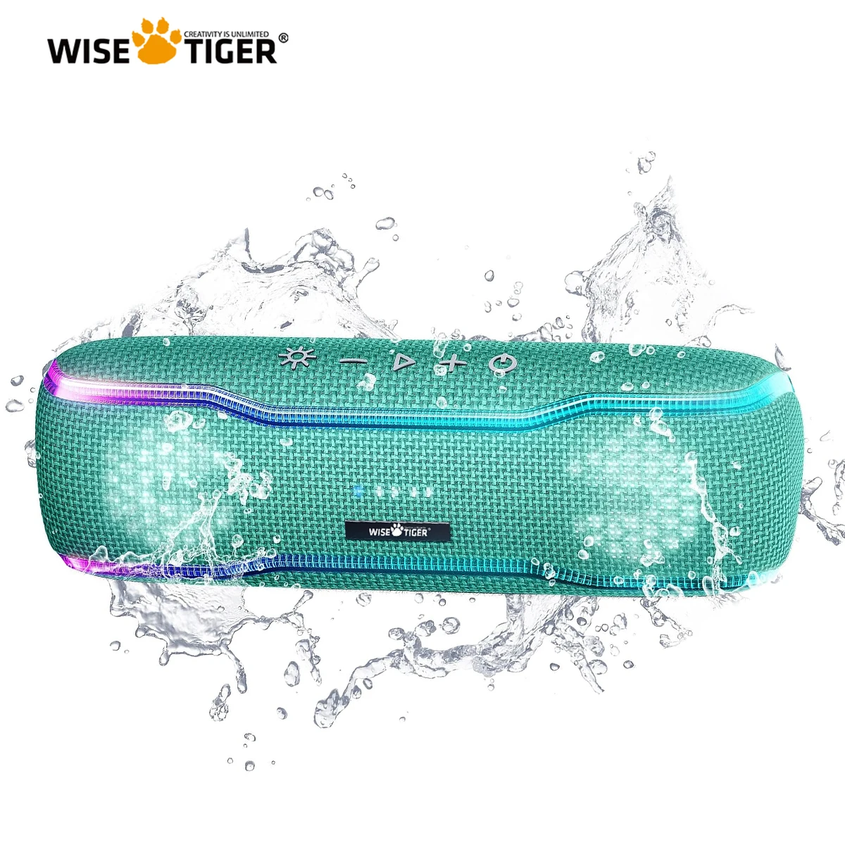

WISE TIGER Outdoor Bluetooth Speaker IPX7 Waterproof Subwoofer Speaker Loudspeaker Stereo Surround Speaker with colorful lights