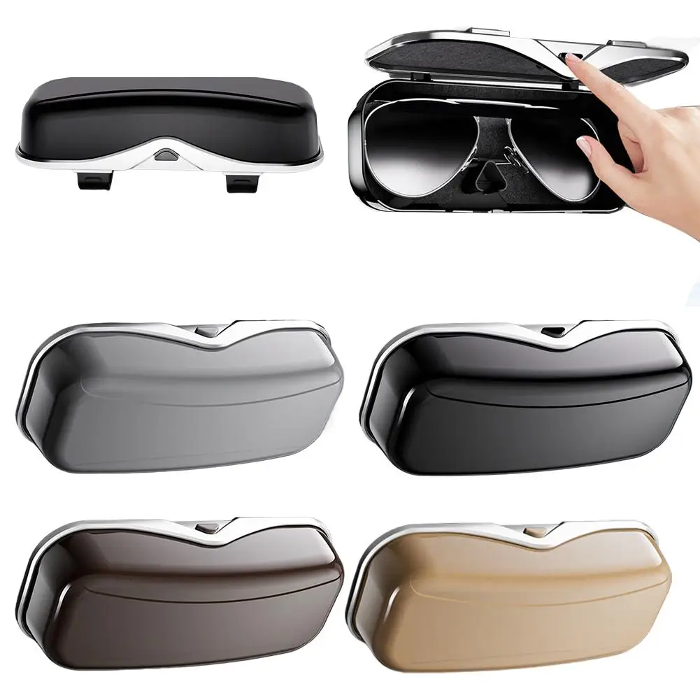 자동차 안경 정리함 프리미엄 ABS 소재 부드러운 플로킹 안감 긁힘 방지 휴대용 선글라스 보관함