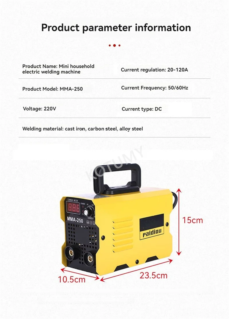 110V/220V Portable ARC Welding Machine IGBT Inverter Variable Current Adjustment (20-120A) With Welding Tool