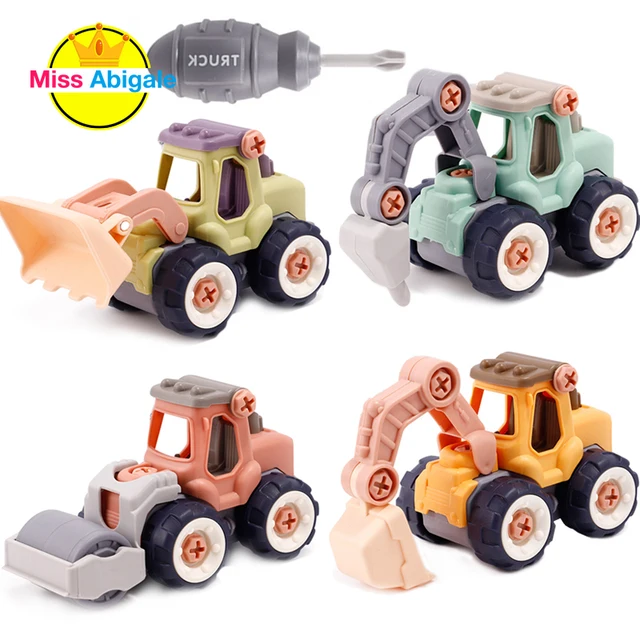 Creative Minuature Truck Loading Unloading Plastic DIY Truck ToyAssembly Engineering Car Set Kids Educational Toy for Boy  Gifts 1