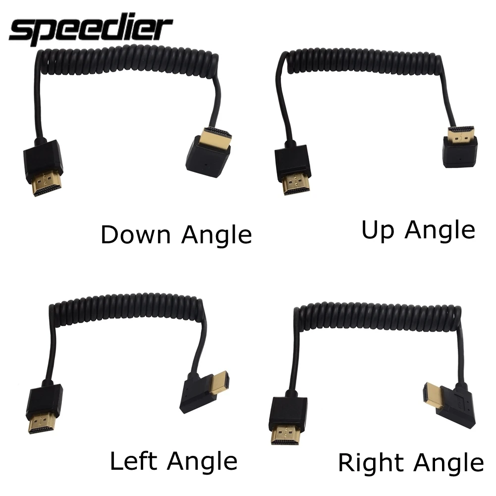 Od3.2Mm Super Extreme Slim Up Down Right Left Angle 2.0 Compatibile Hdmi Stretch Spring Curl Cavo A Spirale Ad Alta Velocità 4K * 2K @ 60Hz