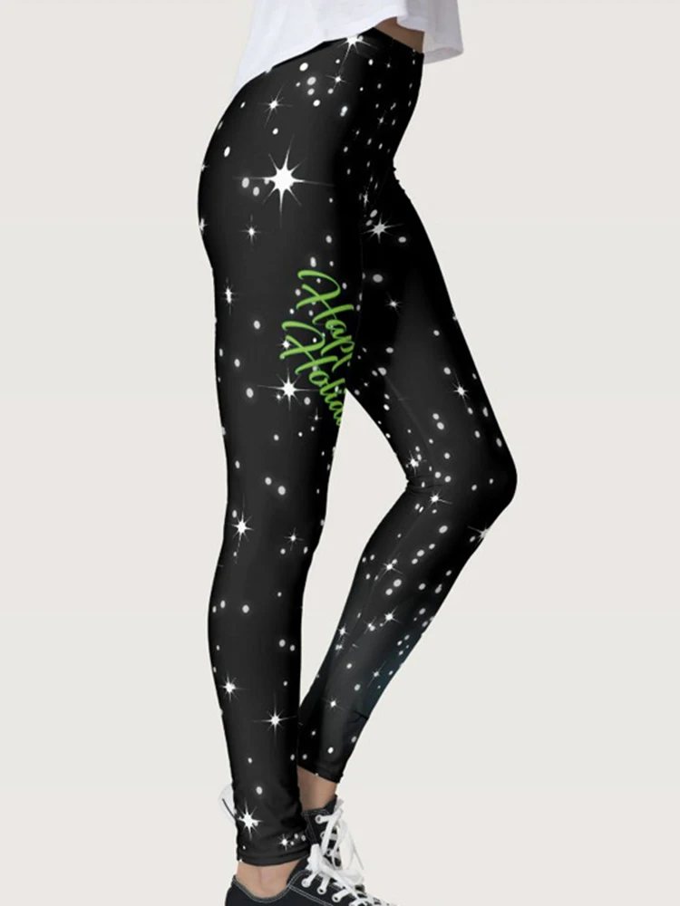 

Women Sport Tights Yoga Leggings Sportswear Workout Jegging Christmas Snowman Fitness Digital Printed Leggins Gym Pant