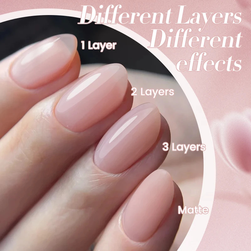 BORN PRETTY Sheer Nude Pink Jelly Gel Nail Polish 10ml Natural Milky White Translucent Color Need UV Light Cure Gel Polish 5