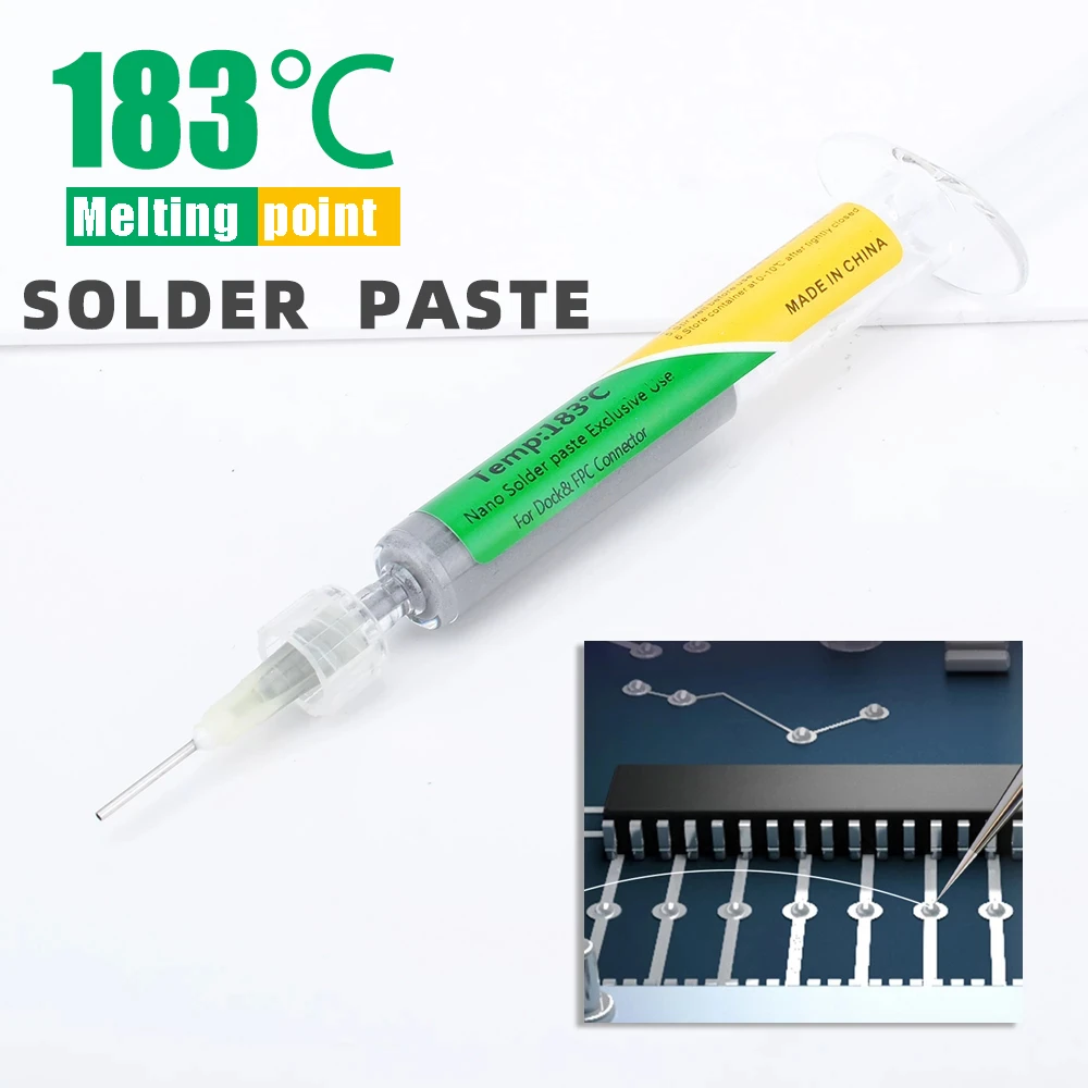 New Type Low Temperature Lead-free Syringe Smd Solder Paste Flux for Soldering Led  Repair Welding Paste Tool panoramic welding helmet