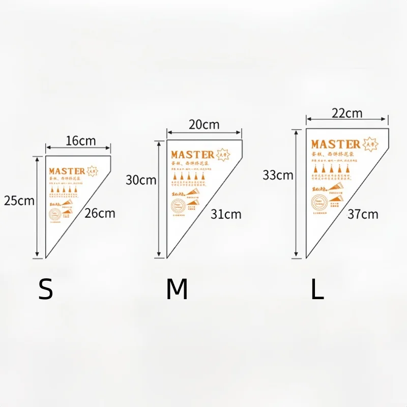 100PCS Disposable Piping Bag Cream Pastry Cake Icing Sugarcraft Cupcake Piping Decorating Baking Tool Kitchen Baking Accessories