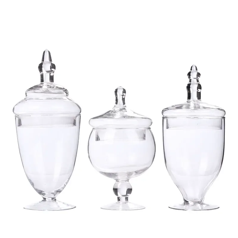 Transparent Glass Candy Jar Storage Tank Food Container Organizer Storage Bottle Decorative Jar Candy Box Dried Fruit Box Gift 6