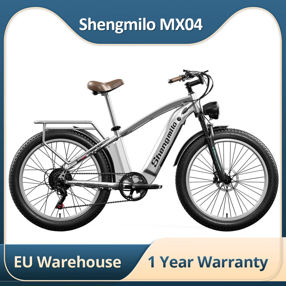 2023 Shengmilo Mx04 26*3.0 Pollici Grasso Pneumatico Ciclomotore Elettrico Bici Mountain Bike Bafang 500W Motore 15Ah Batteria