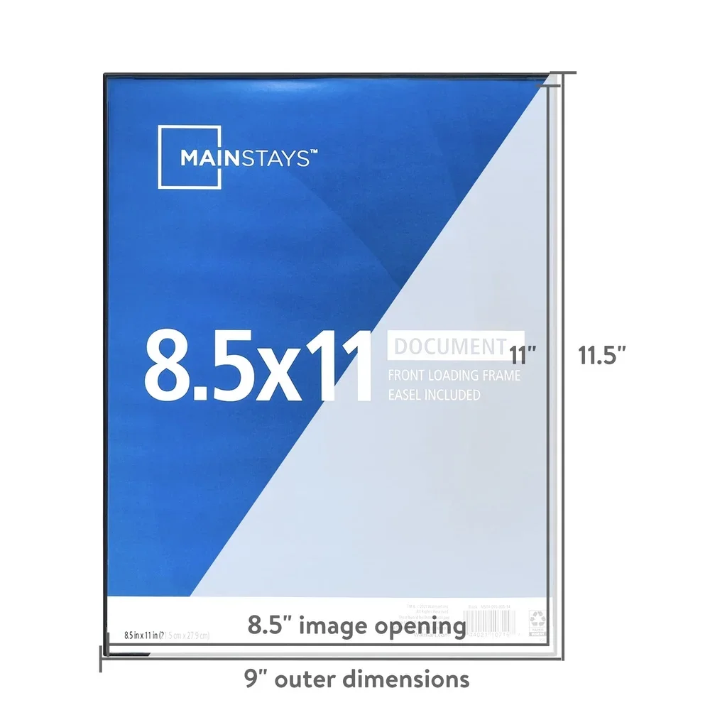 4 Pack 8.5x11 Front Loading Picture Frames Glass Tabletop Easel Wall Mount Home Office Decor view 6