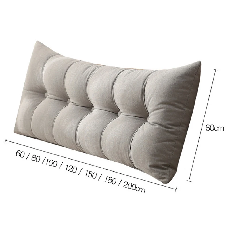  LXJ - Cojín de noche para cama (respaldo grande), diseño de  almohadas largas y dobles, fundas suaves para cabecera, respaldo de  cintura, cojines grandes en camas tatami (color: beige, tamaño: 70.9