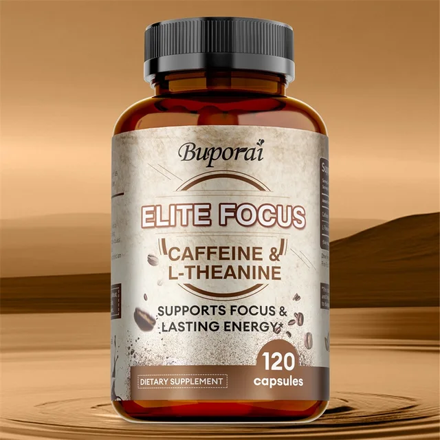 Elite Caffeine Capsules with L-Theanine - Provides Clean Energy, Endurance, Stress Relief, and Cognitive Enhancement