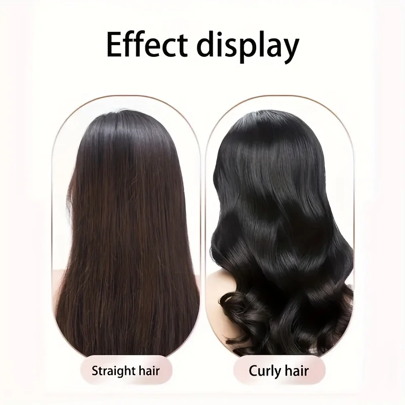 2 in 1 wireless mini portable USB hair straightener, intelligent temperature control upgrade anti-scalding, large capacity lithi 4