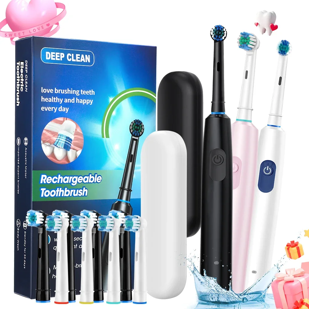 Rechargeable Sonic Electric Toothbrush with Timer and Multiple Cleaning Modes