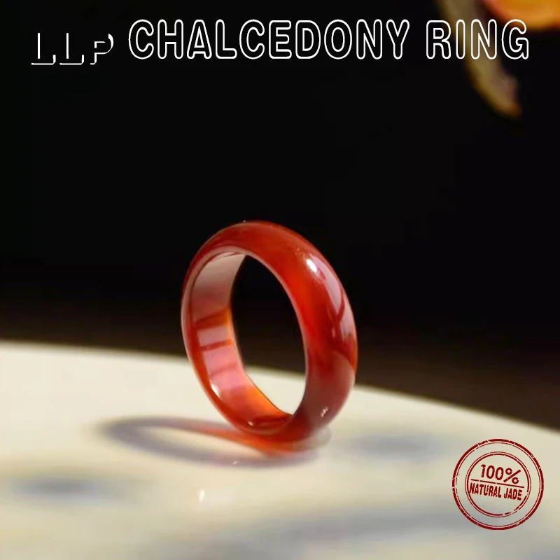 Universal Natural Red Agate Quartz Ring - Unique Design with Hypoallergenic Material