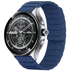 Magnetic Silicone Band Universally Designed for Smartwatches - 20/22mm Sport Strap (Blue)