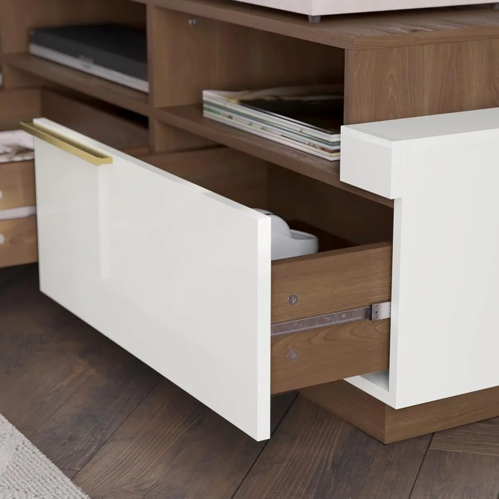 70" TV Stand for TV up to 70", Modern Home Entertainment Center with Open Shelves and Drawers, Media Console Table 6