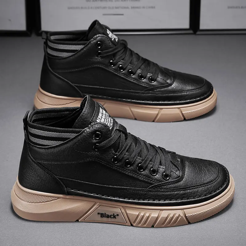 Mens Shoes 2024 Casual Sneakers Platform Safety Leather Loafers Skateboard Designer Luxury Sport Fashion Tennis Work Boots 2