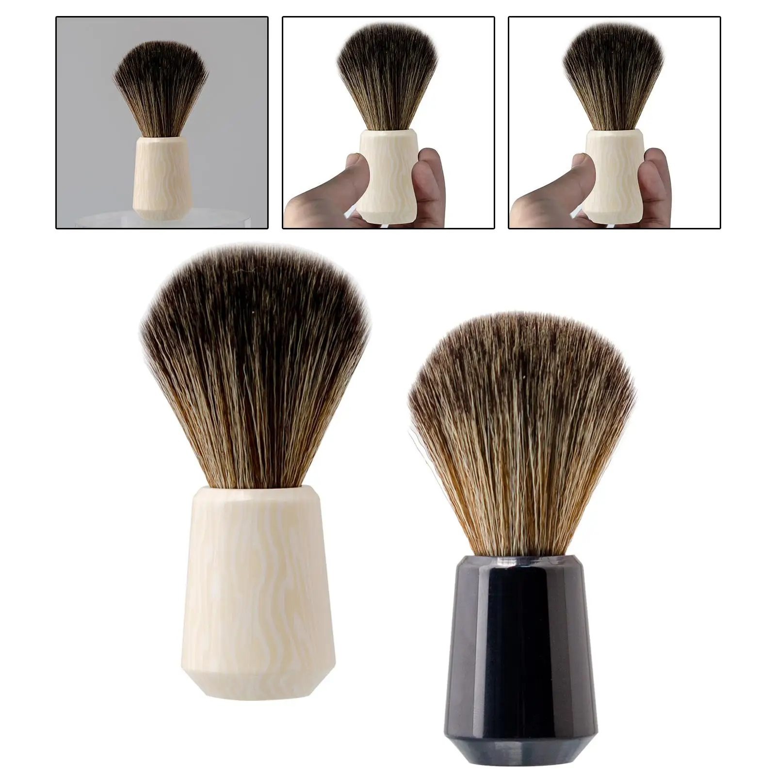Beard Shaving Brush Portable Easy Foaming for Wet Shave Accessories Lightweight Nylon Bristles for Barbershop Travel Hair Salon
