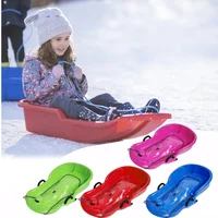 Plastic Snow Sled Toboggan Snow Sled 2Handles Kid Solid Snow Sled Grass Toboggan Snow Sled Sand Slider Luge for Winter Sport 1