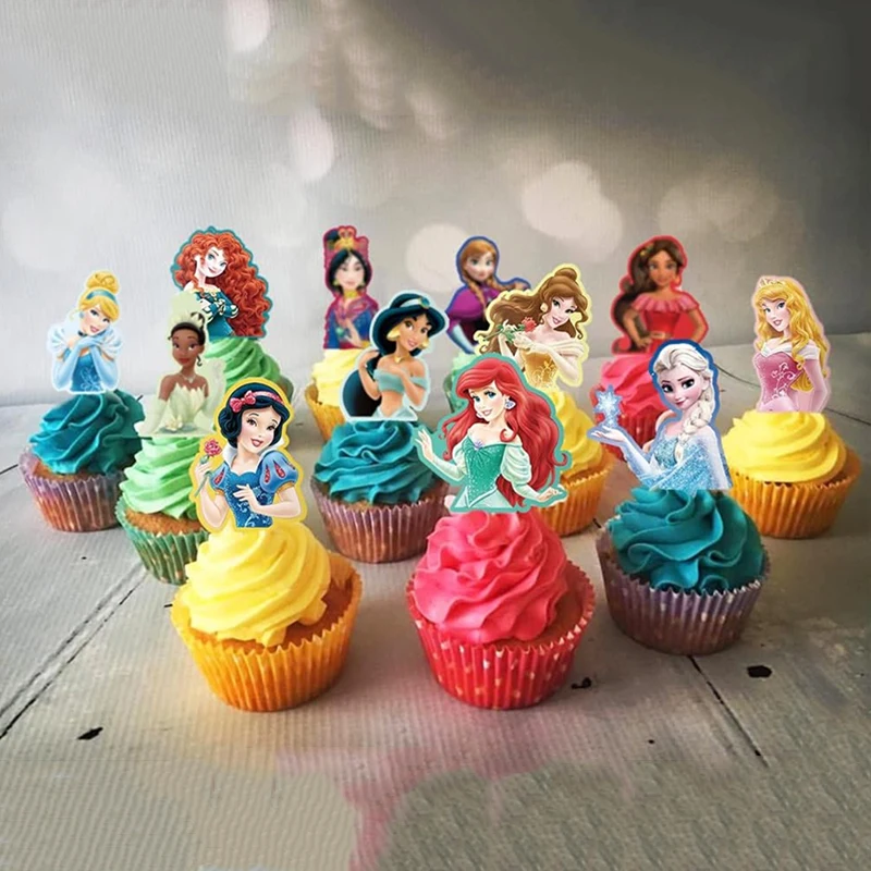 Disney Princess Decopics Cupcake Topper Picks 30/31pcs Princess Cupcake Toppers Birthday Cake Decorations Party Baby Shower