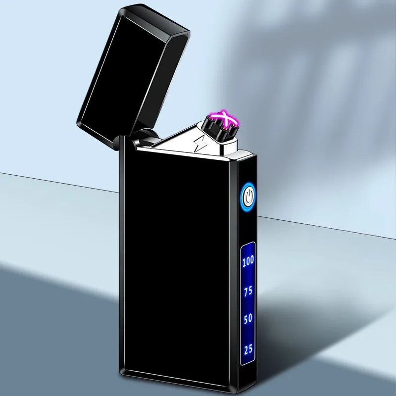 Single Arc Electric lighter Metal Windproof flameless USB Touch Sensing Cigarette Lighter Outdoor portable lighter men's gifts 6