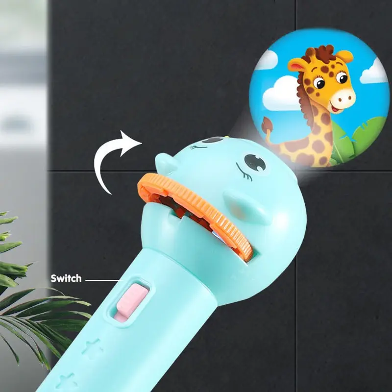 Luminous Projection Flashlight 10 Cards Different Themes Flashlight Early Education Cartoon Fun Stall Gift Toy Children Baby
