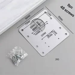 Cabinet Door Hinge Repair and Protection Plate (8K 8pcs and 48screws)