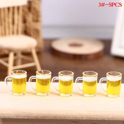 Set of 5 Miniature Dollhouse Resin Wine Bottle and Glass Set (3)