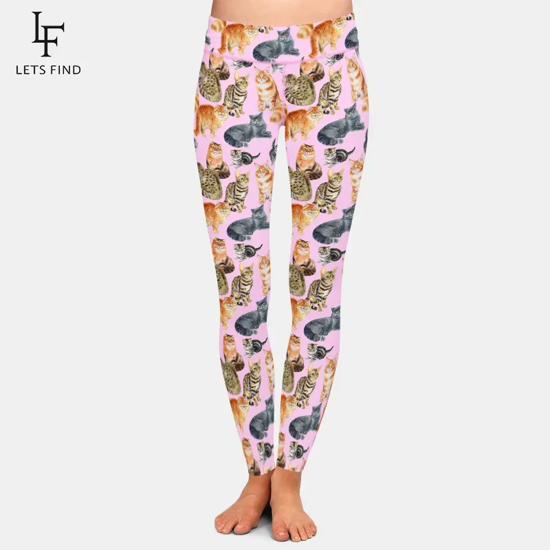 LETSFIND New Women High Waist Leggings High Elasticity   Comfortable Soft Casual Cute Dogs Print Leggings