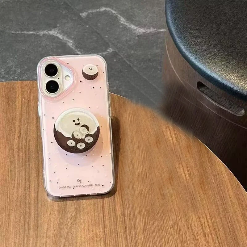 Shakeable Coconut Girl Grip Tok Holder White Acrylic Phone Case