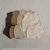 Summer Baby Boys Tank Top Tees Shorts Set 100% Cotton Solid Vest Shorts Toddler Two Pieces Sets 1