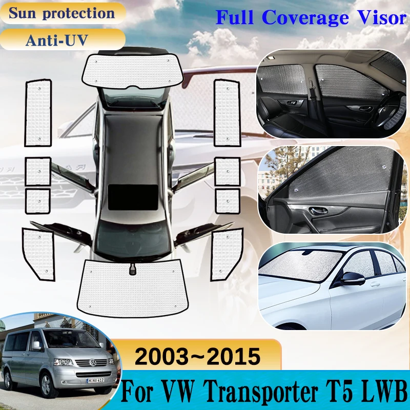 Per Volkswagen Vw Transporter T5 Caravelle Doubleback Lwb 2003 ~ 2015 Visiera Per Finestra Completa Per Auto Parabrezza Protezione Solare Uv Parasole