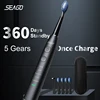 Seago Electric Sonic Toothbrush USB Rechargeable Adult 360 Days Long Battery Life IPX7 4 Replacement Heads Travel Box  SG-575 1
