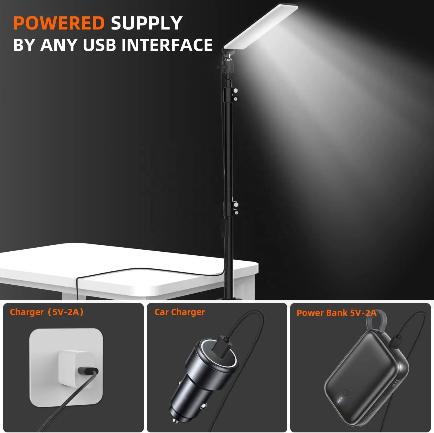 1680 Lumen Portable LED Work Lights with Adjustabl Stand Telescoping Tripod Outdoor Light Powered by USB 5V Camping Lanterns 4